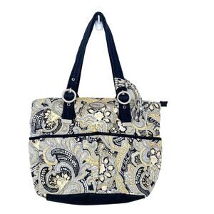 Donna Sharp Yellow Black Paisley Shoulder Bag